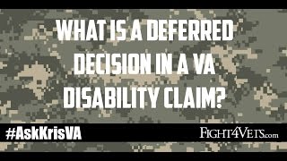 What is a Deferred Decision in a VA Disability Claim [upl. by Varden]