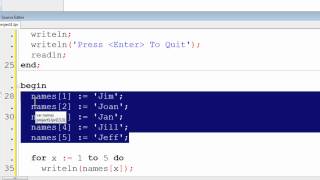 Free Pascal Program Tutorial 18  Arrays  Lazarus [upl. by Petulah]