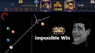 impossible Win on Venice 🤣 150M Coins 8 ball pool Trick shot [upl. by Nolra]