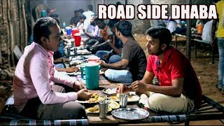 Pure Veg Roadside Family Dhaba in Hyderabad  Punjabi Food  Dhaba with Cots [upl. by Crosse252]