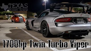 1700hp TWIN TURBO VIPER ACR vs A 45 WHIPPLE GT500 vs a NITROUS ZX10 and a R1M [upl. by Annauqal]