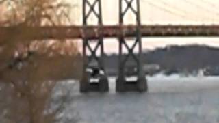 Leach Park Bettendorf IA Bald eagle catches fish and flies into the sunset [upl. by Xer728]