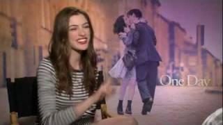 Anne Hathaway Interview for quotOne Dayquot [upl. by Enneillij]