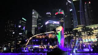 Merlion and I Merlions 40th Birthday Light Show [upl. by Rik]