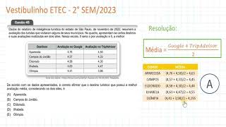 MANGAROTOS  ETEC 2° Semestre 2023 QUESTÃO 45 [upl. by Danzig]