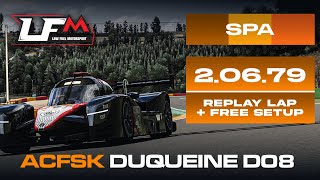 ACFSK Duqueine D08 LMP3  SPA  20679  SETUP  REPLAY  LFM ASSETTO CORSA [upl. by Beach]