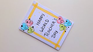 No Scissors No Glue World Teachers Day Card Idea ll DIY World Teachers Day Card In Just 5 Minutes [upl. by Neilson897]