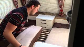 How to make up the front double bed in a caravan [upl. by Jablon]