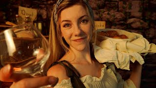 ASMR 🍻🥐🧺 Banter with Branwen the Barmaid  Fantasy Tavern Roleplay Fabric Folding Soft Spoken [upl. by Malim821]