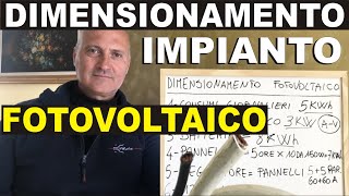 COME DIMENSIONARE LIMPIANTO FOTOVOLTAICO [upl. by Ekaterina]