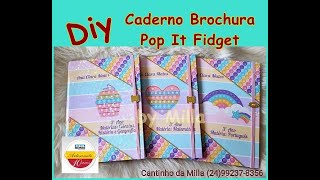 COMO PERSONALIZAR CADERNO BROCHURÃO  DIY  POP IT [upl. by Lilly]