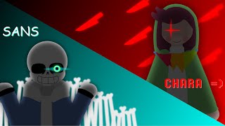 Sans Vs StoryShift Chara ReAnimated Ver  StickNodes Animation [upl. by Ahsemo]