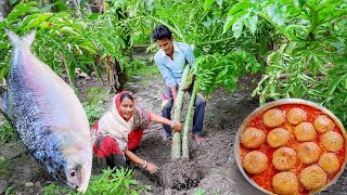 45 kg ওল তুলে ইলিশ মাছের পুরভরা ওলের কোপ্তা রান্না করলাম আর ওল ডাটার রেসিপি  hilsha fish recipe [upl. by Wyatt]