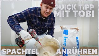 SPACHTELMASSE für TROCKENBAU Q1 amp Q2 richtig anmischen Knauf Uniflott 👷🏼‍♂️  Quick Tipp 05 [upl. by Yerkovich758]