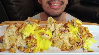 BANANA MAPLE ALMOND RASPBERRY TART ICE CREAM DESSERT MUKBANG EATING SHOW [upl. by Ilyse]