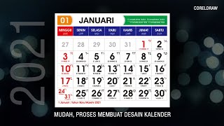 Cara membuat kalender 2021 di CorelDRAW [upl. by Ahsienad]