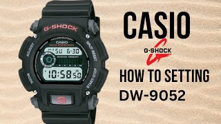 How to Set Time Casio Gshock DW9052 timewatchdc [upl. by Ahsiat]