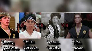 Daniel Larusso vs Johnny Lawrence vs Chozen Toguchi vs Mike barnes karate kid [upl. by Meunier]