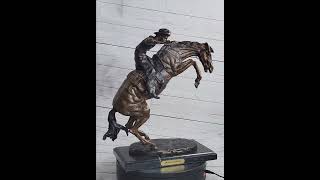 Bronco Buster by Frederic Remington Bronze Statue Sculpture Western Cowboy 17quot x 18quot 57776 [upl. by Rochelle]