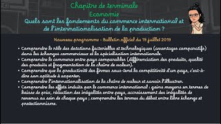 15 SES terminale  Fondements du commerce international et internationalisation de la production [upl. by Ontina]