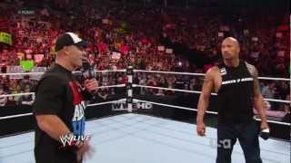 John Cena Owns The Rock  WWE Raw 22712 HD [upl. by Ragde]