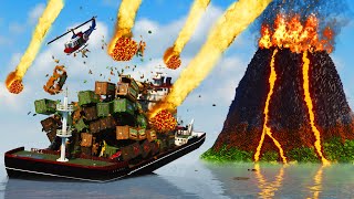 Realistic Volcano Eruption Destruction with Ragdolls 😱 Teardown [upl. by Akire]