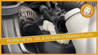 Porsche 911 Engine Assembly Part 44 Engine Oil and Power Steering Fluid [upl. by Aihseyn]