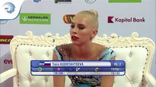 Yana Kudryavtseva RUS  2016 Rhythmic European all around Champion [upl. by Adur]