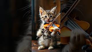 BABY CAT PLAYING GUITAR  cat guitar babycat sweetcat cutecat guitar guitarplaying vonice [upl. by Lenneuq]