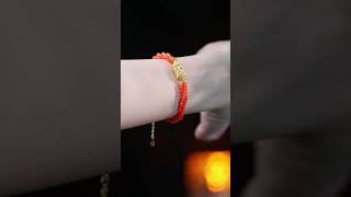 sterling silver plated 22k gold bracelet with south red agate bracelet unique gift beading fyp [upl. by Camila806]