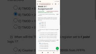 Microprocessor and Microcontrollers NPTEL Week 7 Assignment 7 Answers [upl. by Nere89]