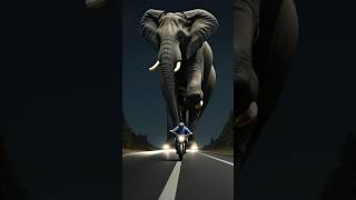 Elephant Riding a Bike at Night on the Highway Unbelievable Sight [upl. by Ibloc]