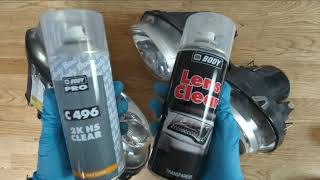 Headlamp restoration Testing HB Body Lens Clear and C496 2K Clearcoat Jaguar XType headlights [upl. by Dolorita]