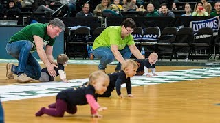 Adorable babies face off in Zalgirio Arena crawling race [upl. by Auston]