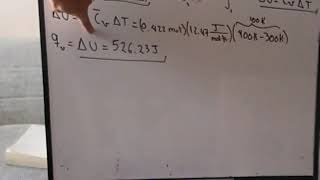 Capacidad calorífica para gas monoátomico y calculo de la energía interna y entalpía [upl. by Gretta]