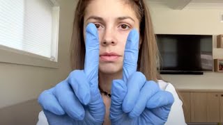 ASMR Cardiac Exam EKG monitoring peripheral vision test cranial exam follow the light 💡 [upl. by Haron]