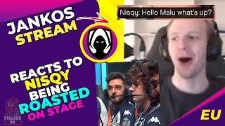 Jankos Reacts to NISQY Being ROASTED on LEC Stage 👀 [upl. by Eelannej773]