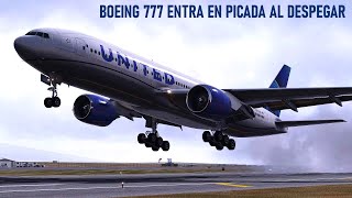 Boeing 777 de United Cae en Picado al Despegar  Vuelo 1722 de United Airlines [upl. by Leirvag443]