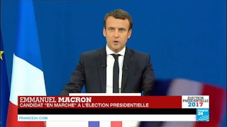 REPLAY  Discours dEmmanuel Macron en tête du 1er tour de la Présidentielle 2017 en France [upl. by Cele]