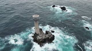 Flight to Longships lighthouse [upl. by Iy]