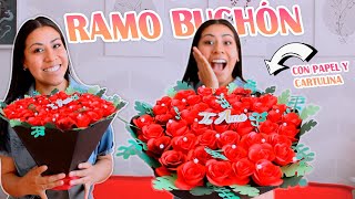 RAMO BUCHON hecho de PAPEL 🌹 REGALO para tu NOVI  Divas Creativas [upl. by Andris]