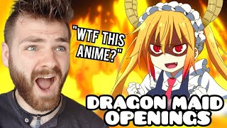 First Time Hearing Miss Kobayashis DRAGON MAID Openings amp Endings 12  ANIME REACTION [upl. by Aikemet]