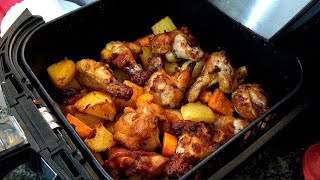 COXINHA DA ASA ASSADA COM BATATAS E CENOURA NA AIRFRYER  CROCANTE E BEM SUCULENTA [upl. by Arehahs]