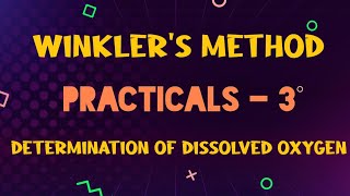 Determination of dissolved oxygen  Winklers method  chemistry practicals guide engineering [upl. by Drislane441]