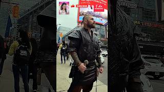 Ragnar Lothbrok in street fashion with traditional viking warrior style vikings fyp fypシ゚viral [upl. by Yanal460]