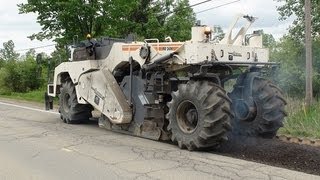 Wirtgen WR 2400 Cold Recycler In Action Video HD Milling Asphalt w Heavy Equipment [upl. by Aidni]