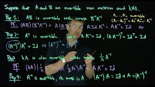 Properties of the Matrix Inverse Transpose and Production Rules [upl. by Debee90]