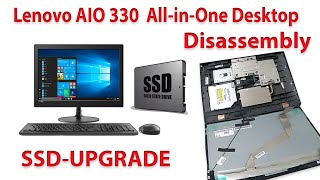 Lenovo All in One Desktop Disassembly  SSD Upgrading [upl. by Rolyt261]