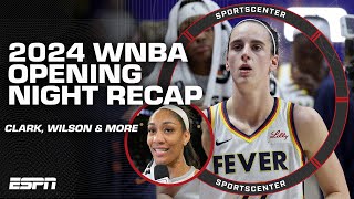 WNBA Opening Night RECAP Caitlin Clarks debut Aja Wilson DOMINATES amp more 🍿  SportsCenter [upl. by Shandeigh588]