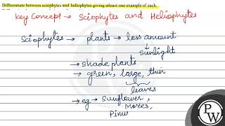 Differentiate between sciophytes and heliophytes giving atleast one [upl. by Adraynek199]